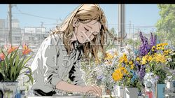 おもてなし（優しい心遣い）：来客のために花瓶に花を生ける若い女性 | 1011763-15347