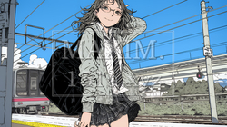 電車で通学している女子高生