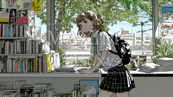書店で本を選ぶ女子高生 | 1062229-16079
