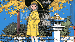 紅葉の小径を歩く若い女性｜1069389-15783