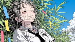 七夕飾りと制服を着た女子高生｜1086259-9316