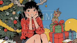 クリスマスツリーと少女 | 1085980-6577