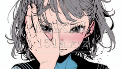 いじめられて顔を赤くして涙をこらえる少女