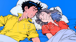 寄り添いながら穏やかに眠る若いカップル | 1097516-9505