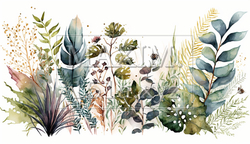 背景や挿絵用の植物の水彩画 | 1131103-18308
