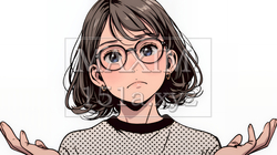 肩をすくめて困惑・諦めの仕草をしている若い女性 | 1140175-14645