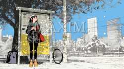 一人旅の旅先、街角で足を止めて道を確かめる若い女性 | 1161928-16620
