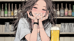 ビールを飲んでいる女性 | 1227933-12384