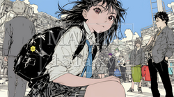 制服姿の女子高生：通学