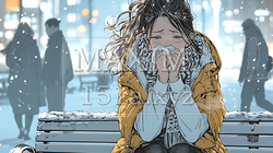 咳き込んでいる体調の悪そうな若い女性 | 1265413-7201