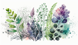 背景や挿絵用の植物の水彩画 | 1293797-18306