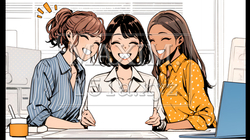企業内グループミーティングをしている女性たち | 1331794-6568