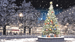 ホワイトクリスマスの都会の夜 | 135495-6659