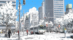都市の雪景色 | 1381116-6476