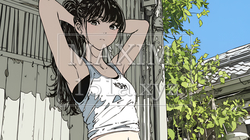 タンクトップを着た健康的な若い女性