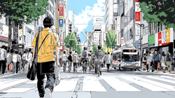 晴れた日に東京の商店街を歩く | 1391552-6916