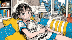 怠惰：夏休みにソファーでだらだらしている少女