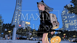 ハロウィンイベントに参加する若い女性