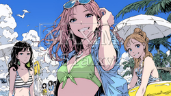 ビーチリゾートを満喫する若い女友達たち | 1431149-9399