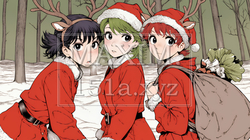 クリスマスファッションの若い女性