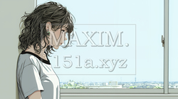 白い壁に向かって考え事をする若い女性 | 1456225-14434