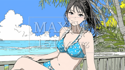 南国の海岸にビキニ姿でいる若い女性 | 1464603-5296