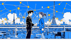 DX・AI・クラウドで進むデジタルトランスフォーメーション｜データネットワークのビジネスコンセプト | 1492457-17301