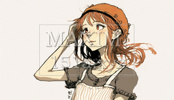 日をまぶしく感じている少女