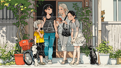 道端で会話を楽しむ若い主婦たち（ママ友たち） | 1518121-16819