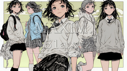 制服姿の女子高生：決めポーズ