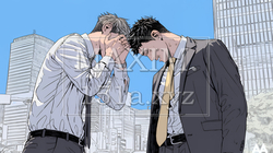 ミスやトラブルを反省してうなだれるビジネスマン｜落ち込む会社員のビジネスイメージイラスト | 1556630-17182