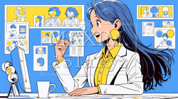 人材育成と社員研修のビジネスコンセプト｜学び成長するビジネスパーソンのイラスト素材 | 1563022-17416