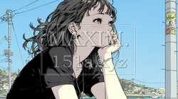 ぼんやり空を見上げている若い女性 | 1594436-15027