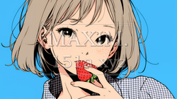 イチゴを摘んで食べている若い女性 | 1601745-8509