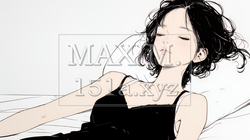幸せそうな寝顔で眠っている若い女性（シンプルな色使い） | 1613591-11194