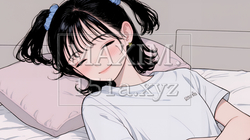 幸せそうな寝顔で眠っている若い女性