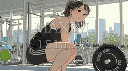 休日にジムで軽く運動する若い女性 | 1668037-16277