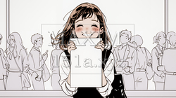 書類を確認するビジネスウーマン（シンプルな色使い） | 1670503-13191