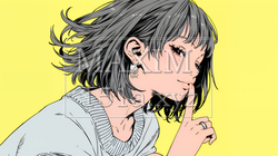 指を唇に当てて「シーShh」というジェスチャーをしている女性 | 1697362-13196