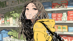 スーパーマーケットで買い物をしている若い女性 | 1698409-15808