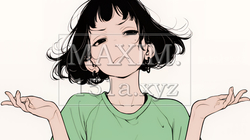 肩をすくめて困惑・諦めの仕草をしている若い女性