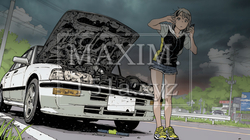 ドライブ中の車の故障・事故・トラブルで困っている女性（悪天候編）｜1549838-949