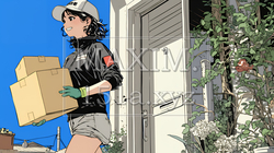 若い女性の宅配配達員（ドライバー） | 1722781-9517