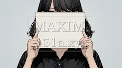何も描いていないメッセージボードを掲げる若い女性 | 1746679-6820