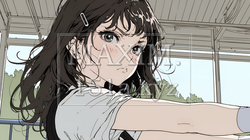 「ふん！」という表情でそっぽを向いている制服を着た女子高生｜1826228-13715