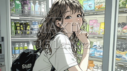 コンビニで新作スイーツを物色中の若い女性 | 1802740-15713