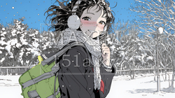 雪の日に通学する女子高生 | 1824246-13063