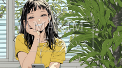 嬉しそうな表情でスマホを使っている女性 | 1837901-11474