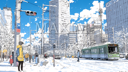 都市の雪景色 | 1847078-6477