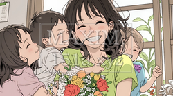 幸せ家族の母の日